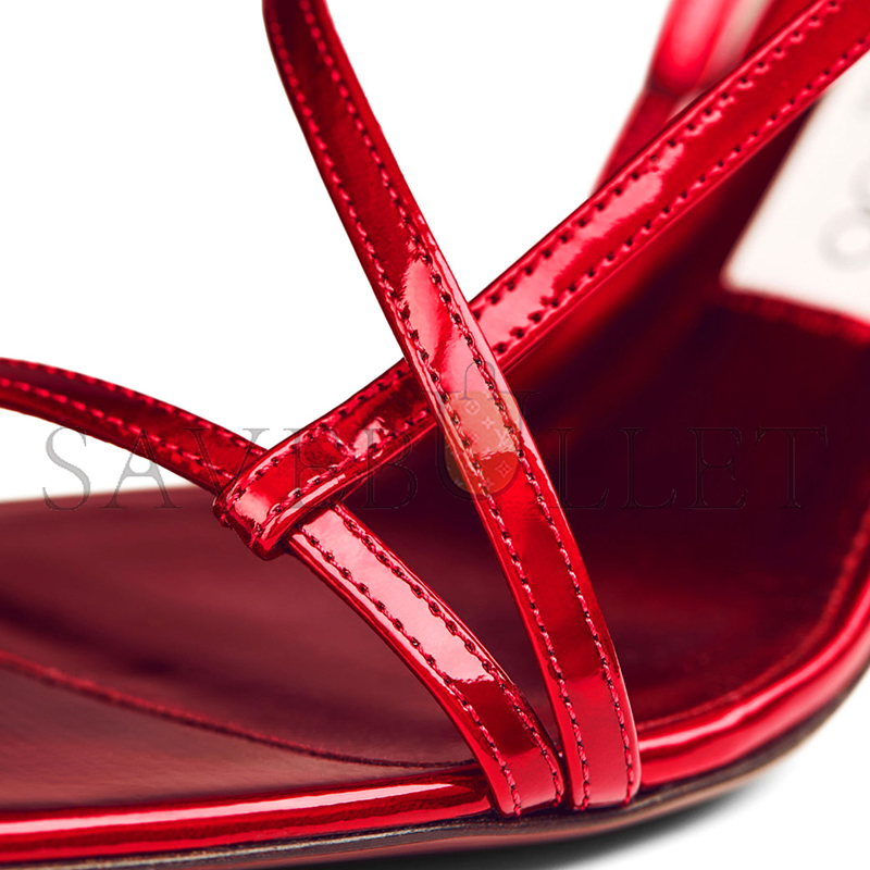 Ji*y Ch* etana 80 ruby red leather sandals etana80gxh